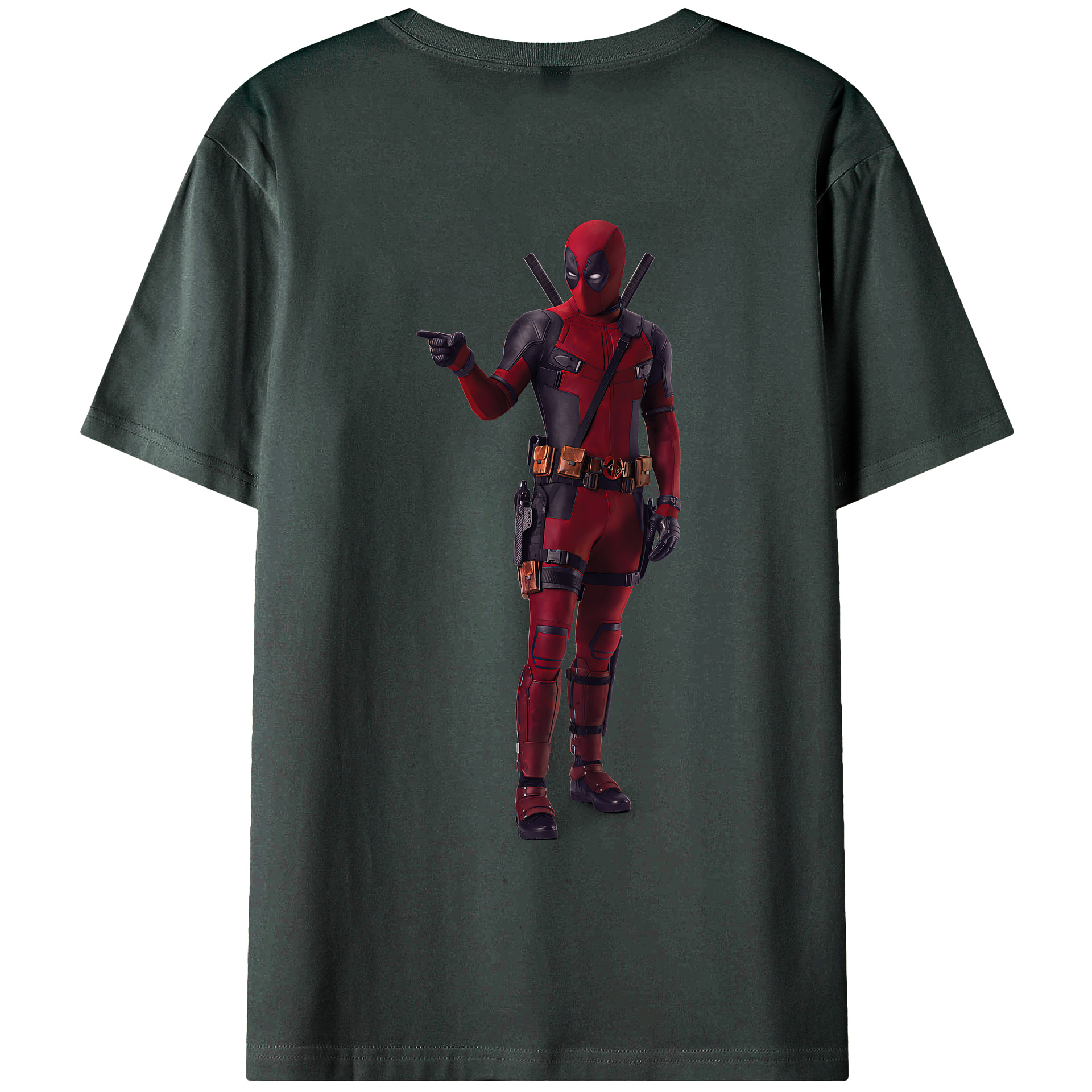 （画像用） Deadpool デッドプール 綿100％ メンズ半袖Tシャツ（バックプリント） 通気性